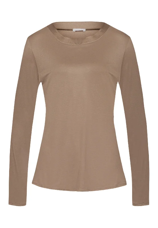 Midnight Sale Grand Central Silk Trim Relaxed Top | Taupe 77381-2847