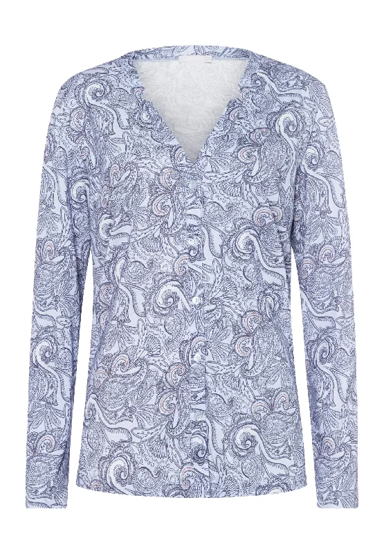 Online Deal Sleep And Lounge Button Front Shirt | Calm Paisley 77934-2954