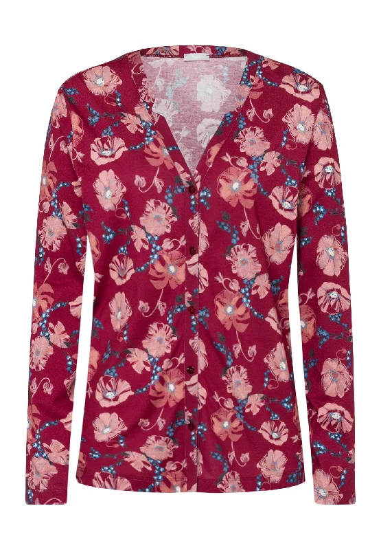 Overstock Sale Sleep And Lounge Button Front Shirt | Floral Joy 77934-2983