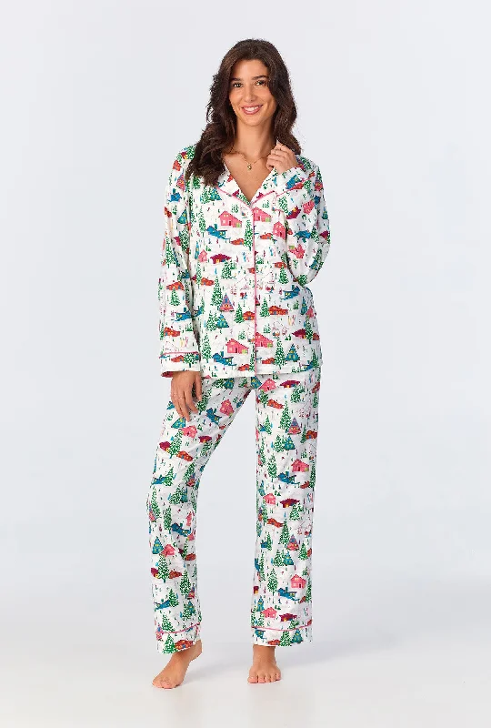 Weekend Savings Fiesta Alpine Cabins Long Sleeve Classic Stretch Jersey PJ Set