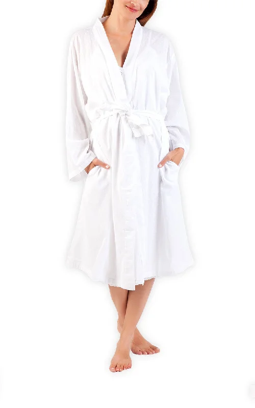 Big Savings Arabella Sonia Cotton Robe in White Hailspot MD-74