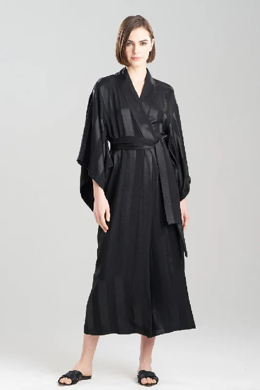 Weekend Deals That Excite Satin Jacquard Stripe Robe