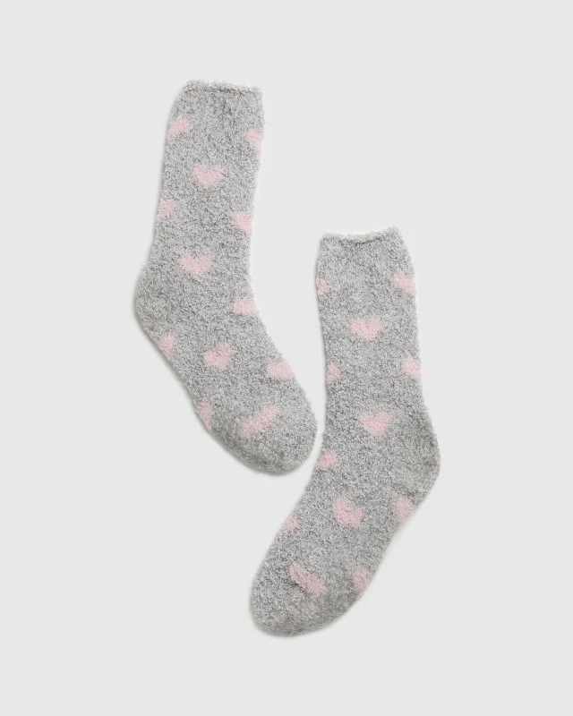 Great Deal Bia Fuzzy Yarn Hearts Socks