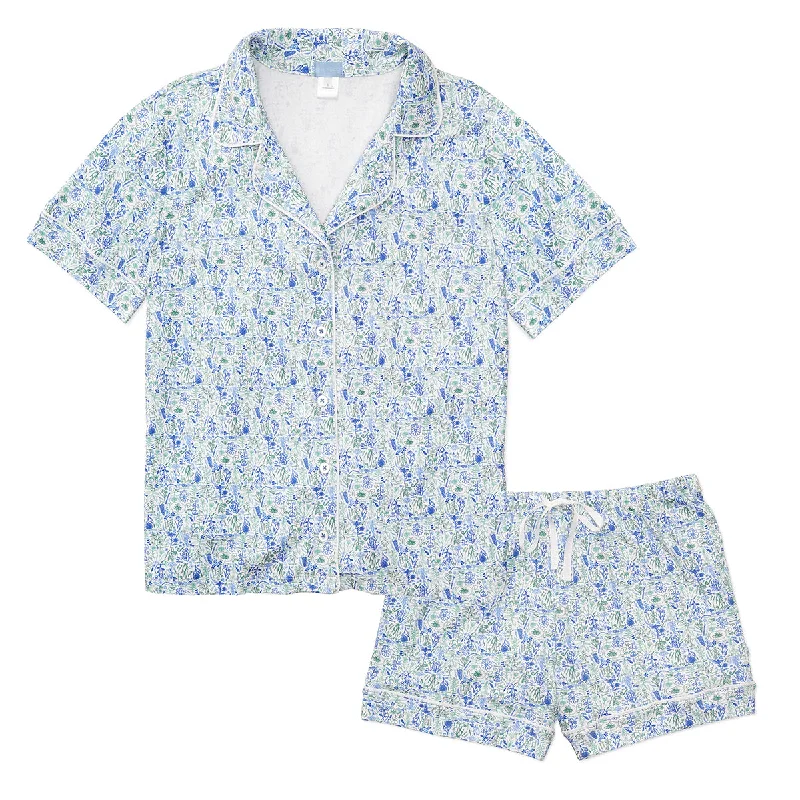 Unmissable Sale Birth Flowers Women’s Button Polo Short Pajama Set