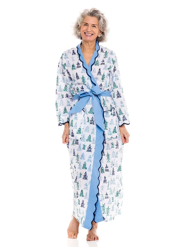 Weekend Savings Extravaganza Blue/Green Pagoda Classic Robe