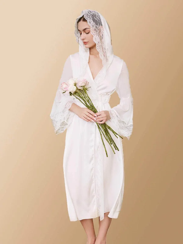Weekend Steals Await White Hooded Bridal Robe