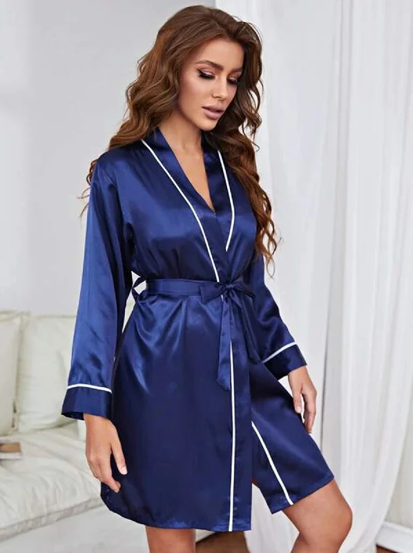 Now or Never Bridal Wedding Robes with Contras Piping