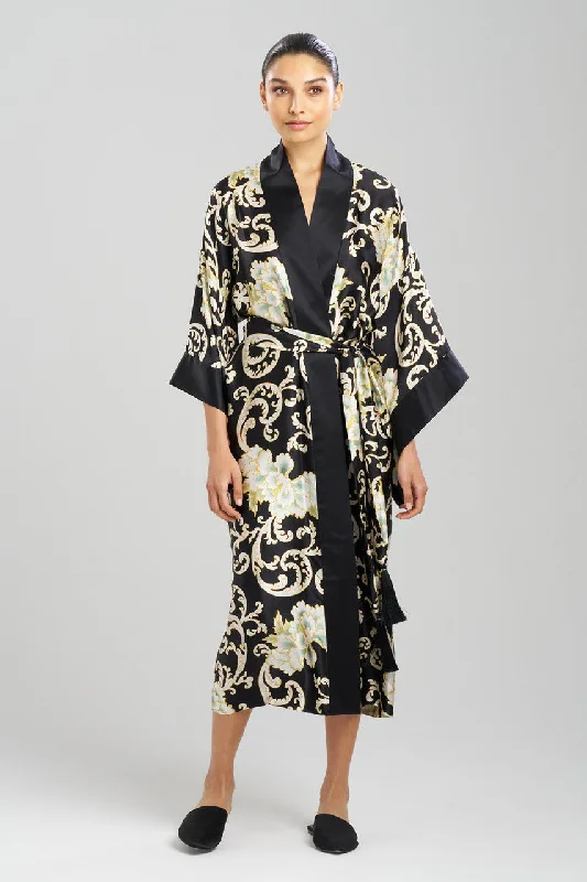 Weekend Specials to Grab Camille Floral Scroll Kimono Silk Robe