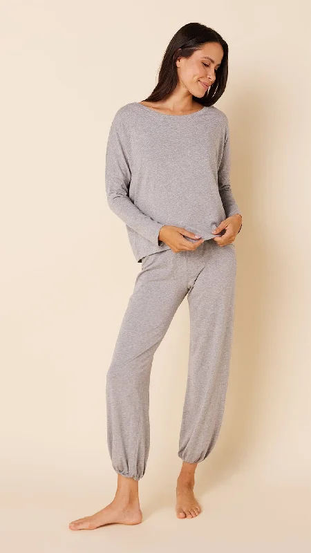 Unmissable Offer Classic Pima Knit Pullover Set - Heather Grey