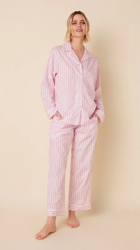 Time-Sensitive Classic Stripe Luxe Pima Long-Sleeved Pajama - Pink