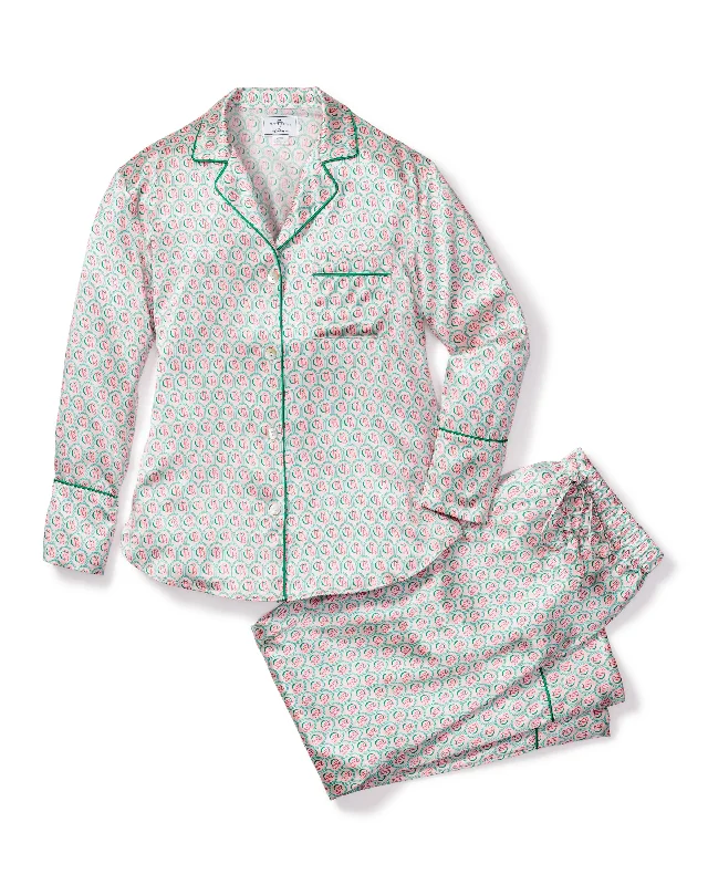 Mega Sale Colony Hotel x Petite Plume Women's Silk Pajama Set in Exclusive Print