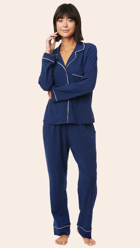 Weekend Bargains Galore Classic Pima Knit Pajama - Marine Blue