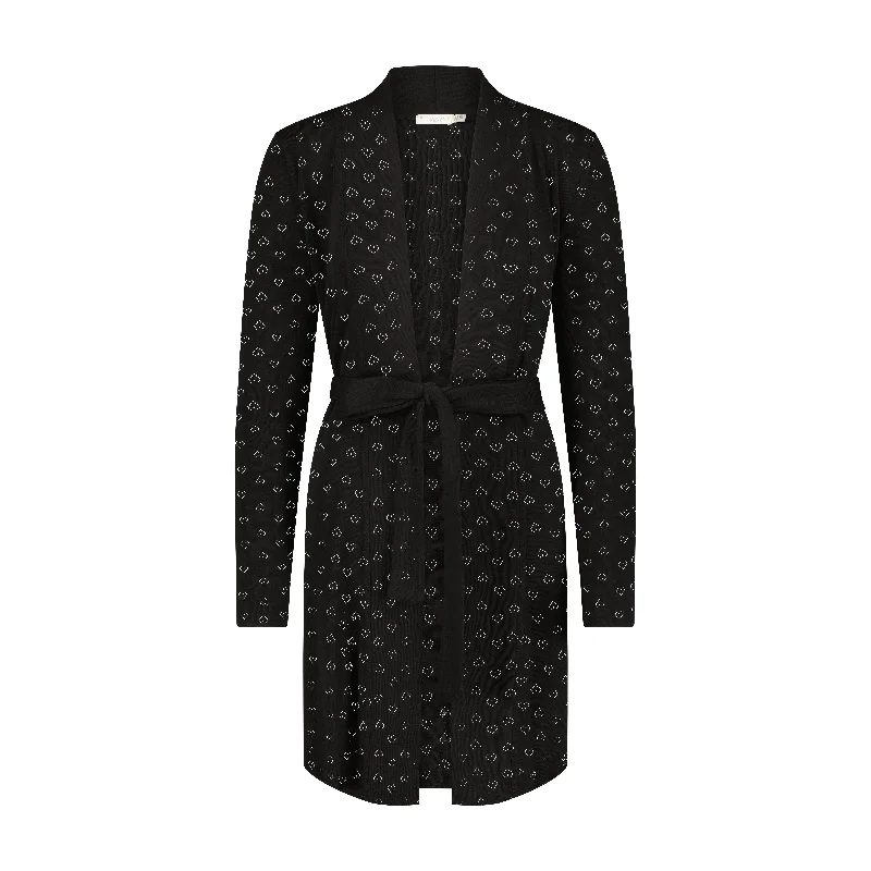 Weekend Sale: Don't Miss Out Polkadot Black Vintage Hearts Cardigan ROBE