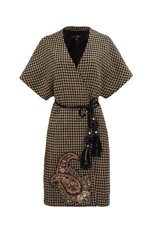 Weekend Offers That Amaze Zarin Wrap Coat - Houndstooth