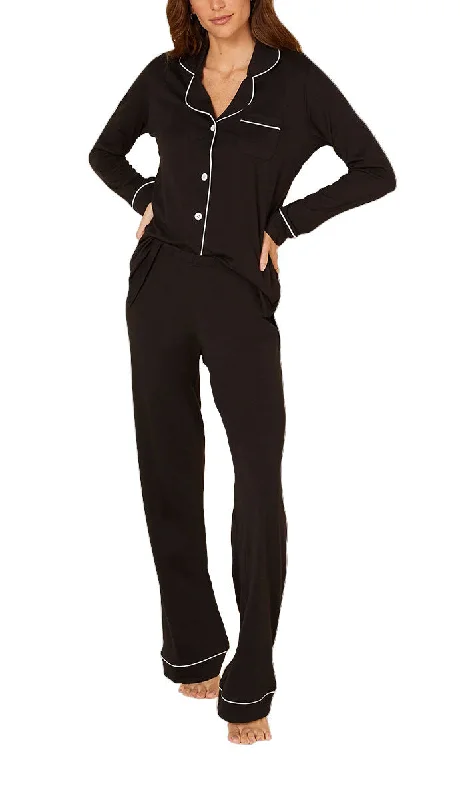 Crazy Savings Cosabella 50% Cotton 50% Modal Pyjama with Long Sleeve & Long Pant in Black 9644 Crazy Savings Cosabella 50% Cotton 50% Modal Pyjama with Long Sleeve & Long Pant in Black 9644