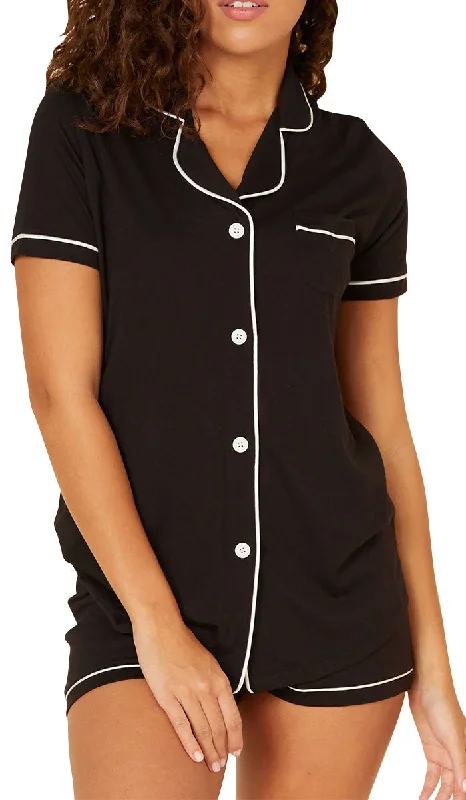 Daily Special Cosabella 50% Modal 50% Cotton Pyjama Short Sleeve Top & Boxer in Black 9622 ON SALE Daily Special Cosabella 50% Modal 50% Cotton Pyjama Short Sleeve Top & Boxer in Black 9622 ON SALE