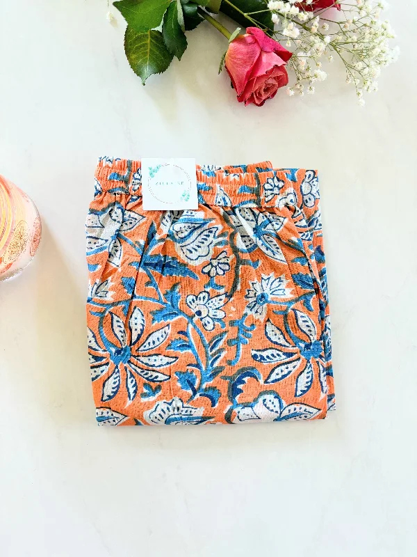 Time-Sensitive Cotton Pajama Pants Women - Vibrant Vines