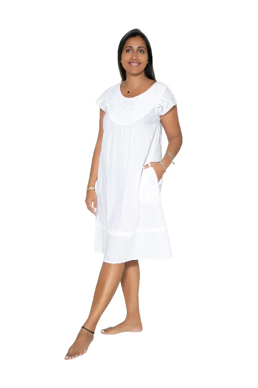Weekend Discounts to Grab Embroidered Cotton Gauze Nightgown