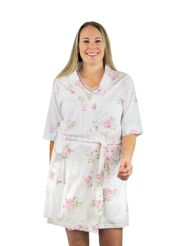 Crazy Savings Floral Printed Cotton Knit Robe