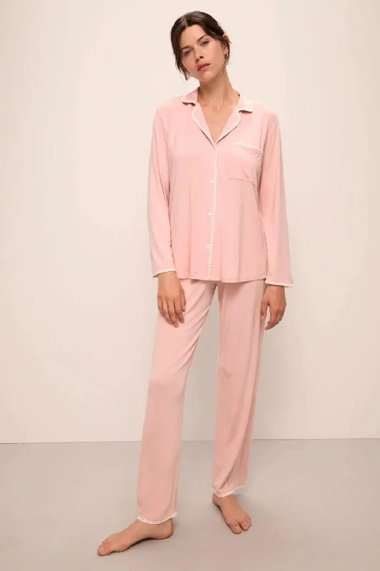 Crazy Savings Frida Long PJ Set in Silver/Pink