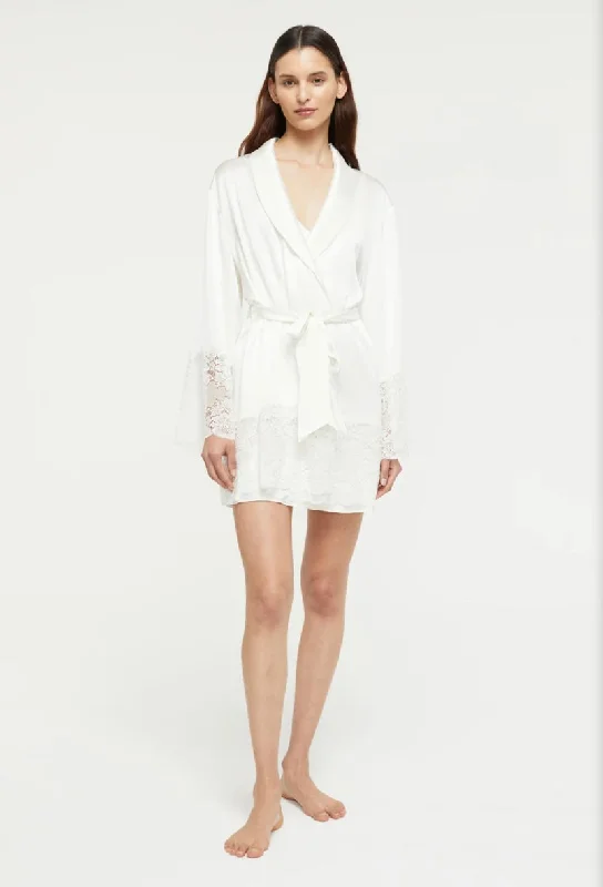 Weekend Deals That Sizzle GINIA~ Silk lace trim robe