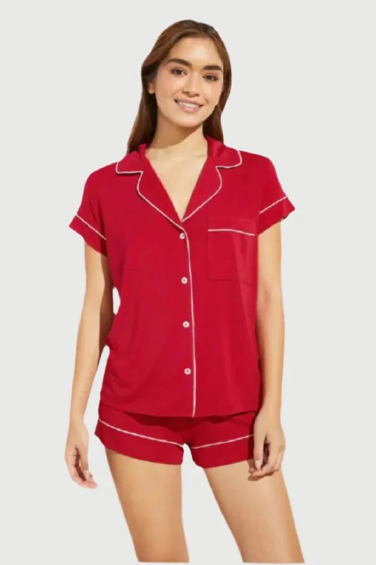 Weekend Deals to Make You Smile Gisele Shortie PJ Set Haute Red