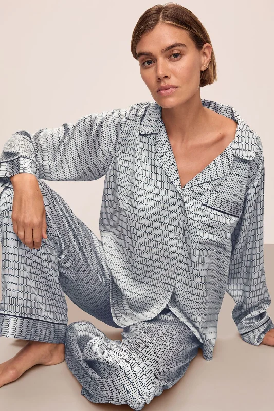 Steal Deal Inez Washable Silk Printed Long PJ Set