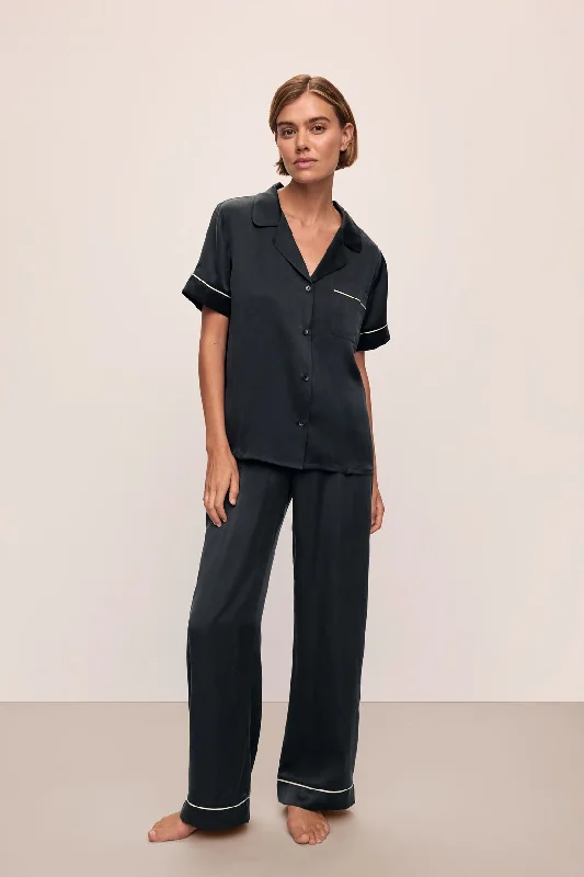 Super Discount Inez Washable Silk Short Sleeve Pant PJ Set