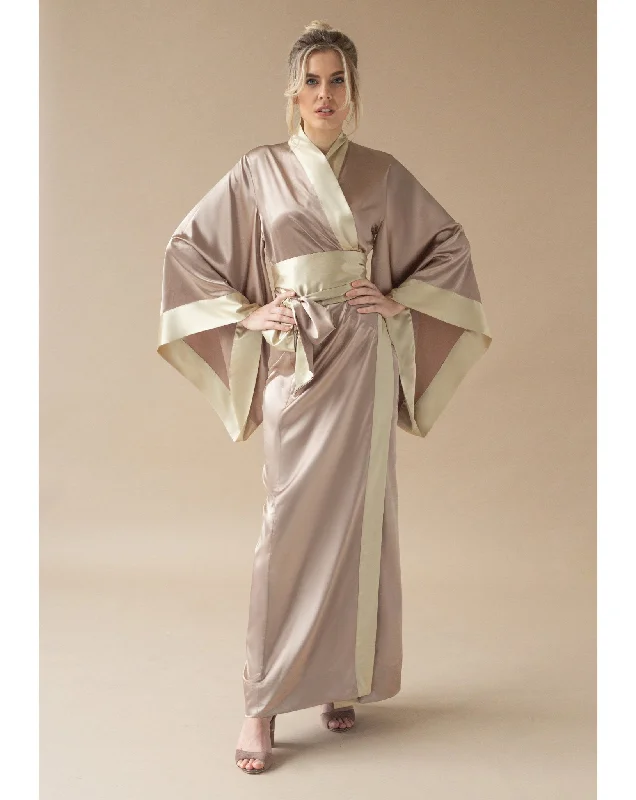 Bonus Offer Kami Long Satin Kimono Robe
