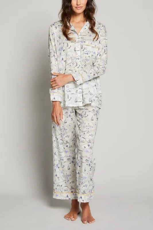 Weekend Discounts to Grab LA Pajama Set with Mustard Piping