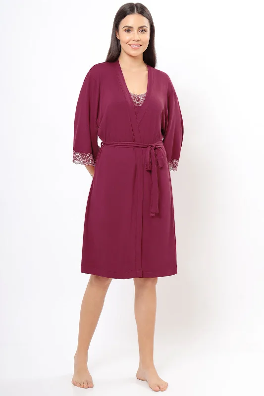 Weekend Specials You Can't Miss Lace Touch Sleep Robe - Anemone