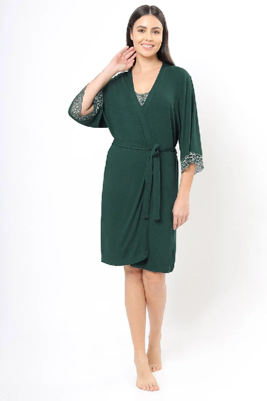 Weekend Deals to Make You Smile Lace Touch Sleep Robe - Botanical Gardens