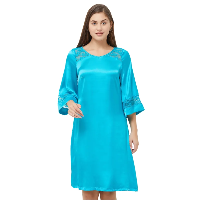 Deal Alert Laced Satin Sleepshirt-NT-82