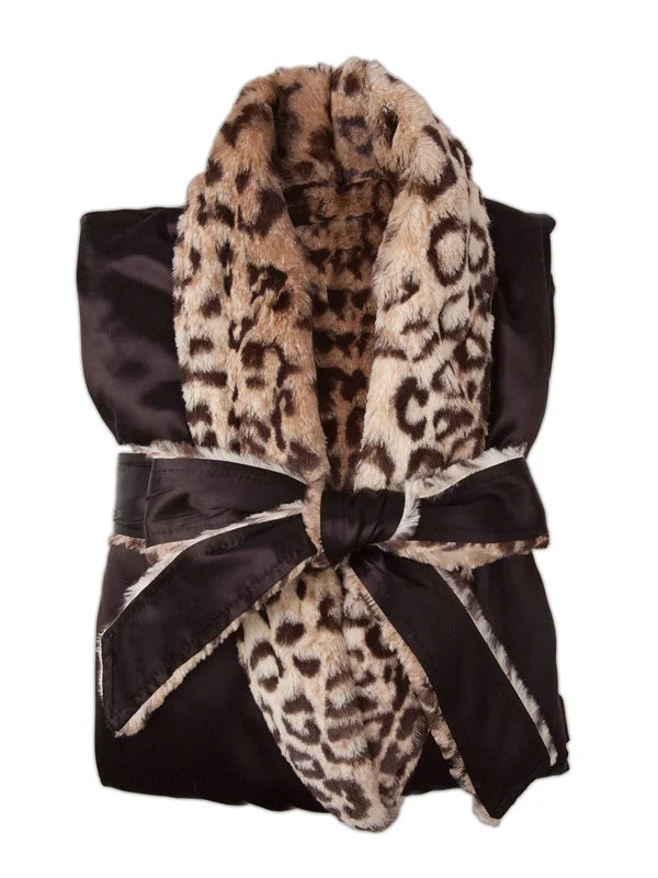 Weekend Offers That Please Luxe™ Satin Leopard Robe