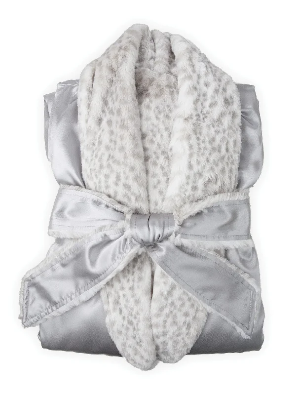 Weekend Bargains to Grab Luxe™ Satin Snow Leopard Robe