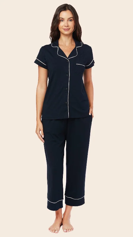 Weekend Offers That Excite Classic Pima Knit Capri - Midnight