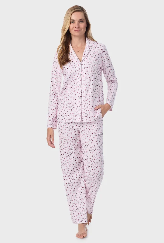 Unwind with Weekend Discounts Mini Cardinal Cotton Long Pajama Set