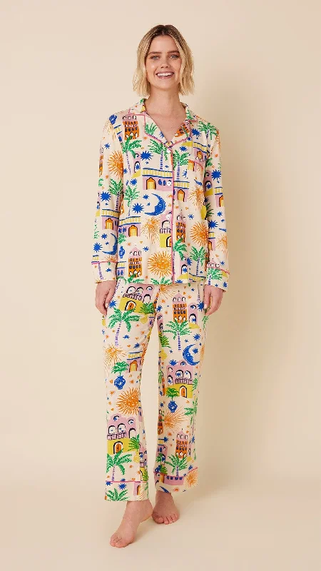 Quick Deals Moroccan Magic Pima Knit Long-Sleeved Pajama