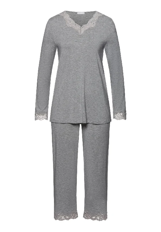 Top Pick Natural Elegance Long Sleeve Pajama Set | Grey Melange 74833-958