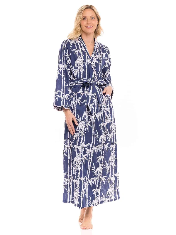 Weekend Offers You Can't Ignore Navy Bamboo Classic Robe