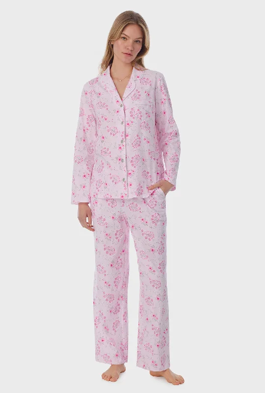 Weekend Deals That Sparkle Paisley Floral Cotton Long Pajama Set