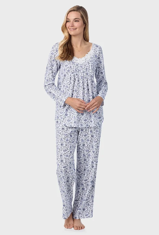 Online Exclusive Petite Floral Cotton Long Pajama Set