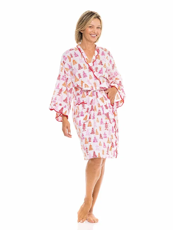 Weekend Discounts to Indulge In Pink Pagoda Short Classic Robe