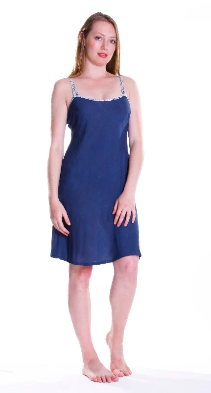 Weekend Deals That Spark Rayon Navy Chemise