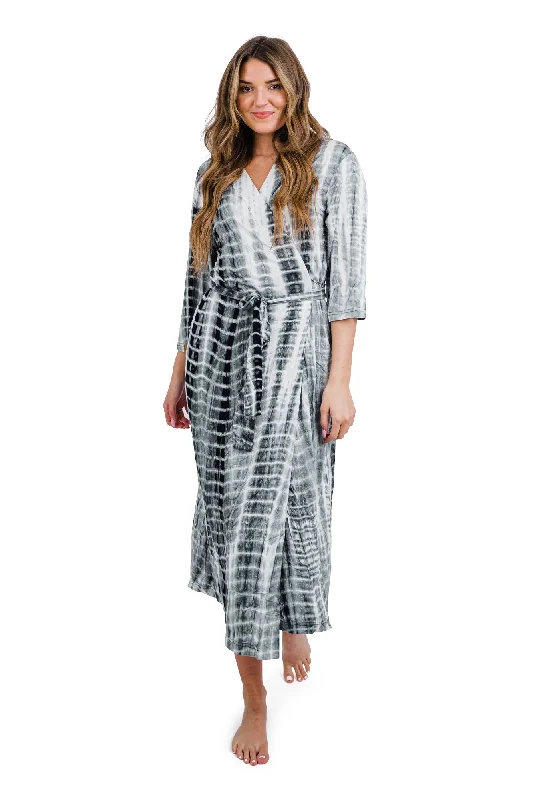 Weekend Bargains Await You Robe- Black Tie Dye