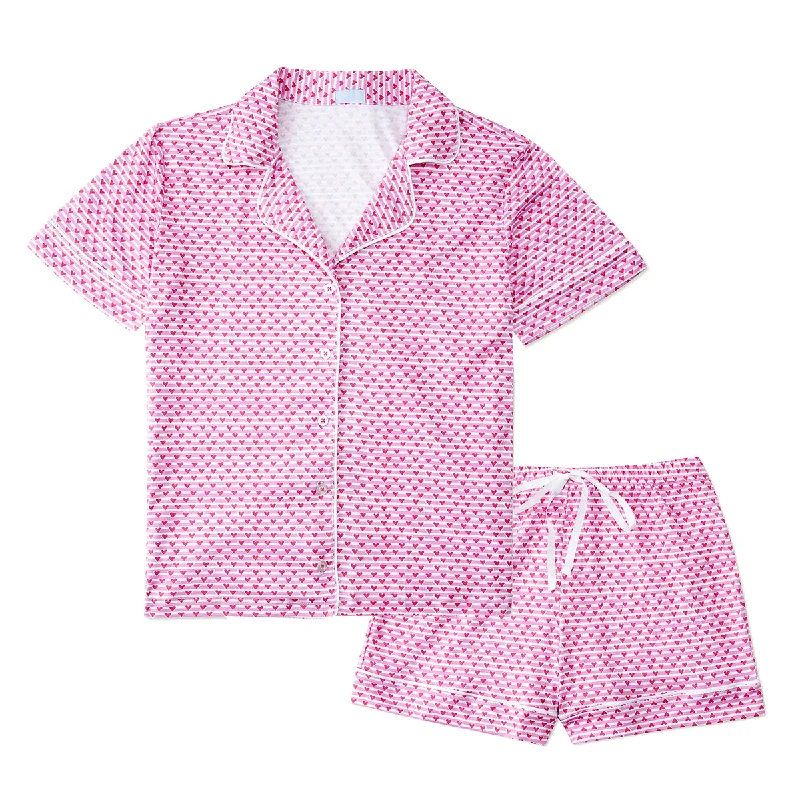 Price Slash Sailor Hearts Women’s Button Front Short Pajama Set