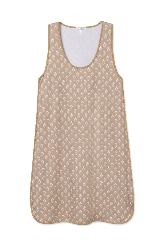Year-End Sale Pima Tank Gown in Sandstone Posy