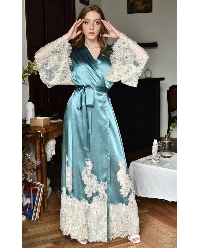 Weekend Bargains to Cherish Santorini Luxury Robe with Lace