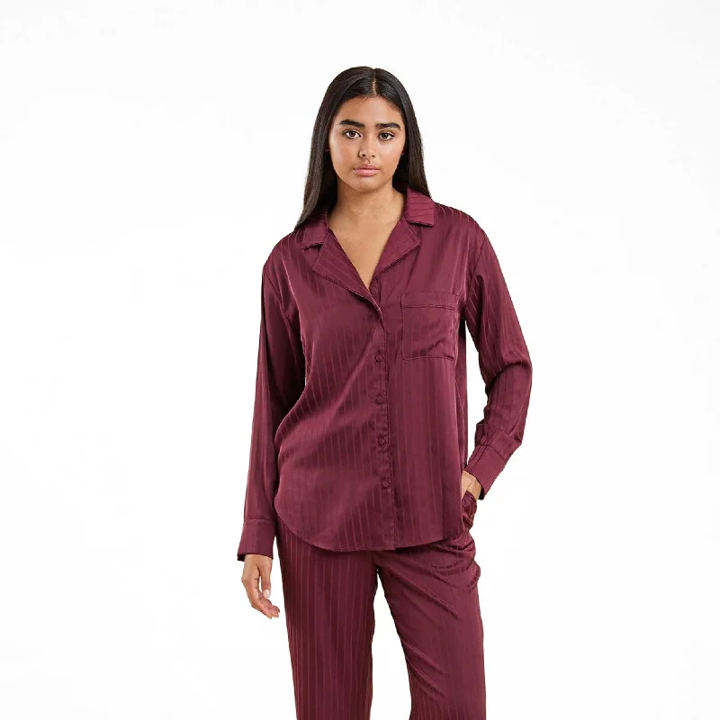 Savings Event Satin Pajama Set | Merlot