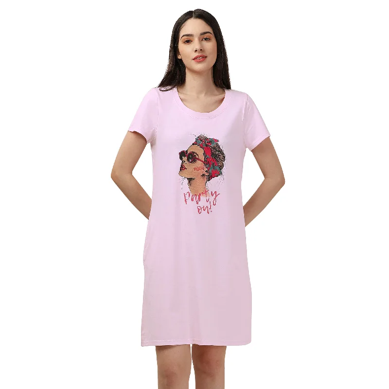 Extra Discount Super Soft Half Sleeve Cotton Modal Sleepshirt NT-98